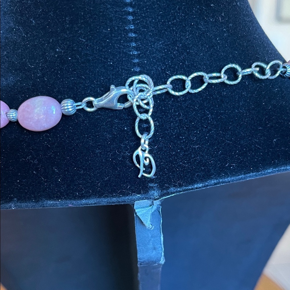 Pink Stone Bead Necklace - Elegant Women's Jewelry - Picture 2 of 7